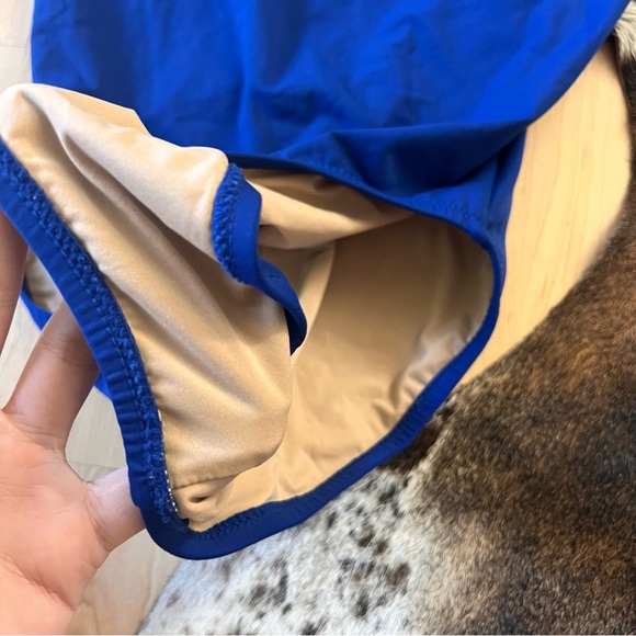 J. CREW Colbolt Blue Plunge Scoopback One Piece Swimsuit Size 4 - Picture 4 of 8